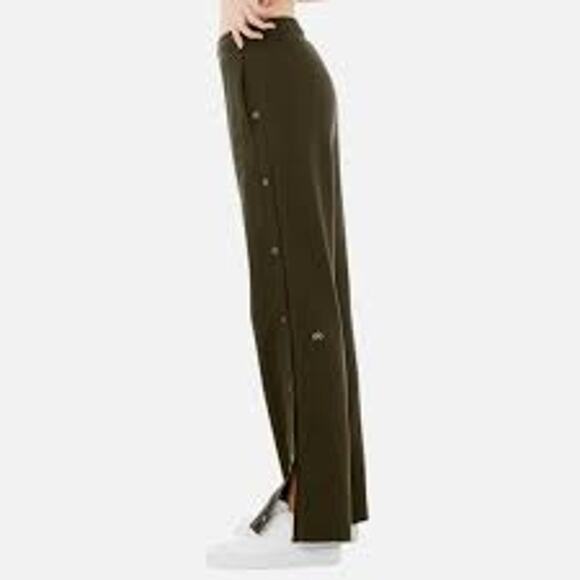 ALO YOGA Courtside Tearaway Snap Pants Olive Green L - Picture 3 of 6